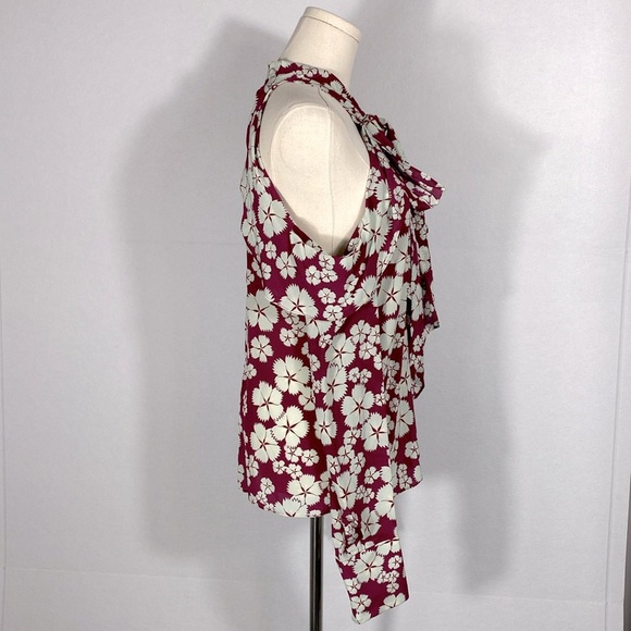 Alexis Paloma Silk Tie Neck Cold Shoulder Blouse Floral size medium - Picture 11 of 16